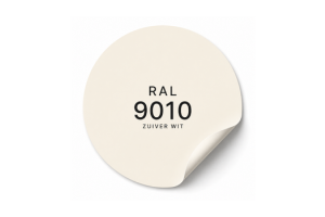 RAL 9010 Zuiver Wit kleurstaal – populaire warme wittint voor muren, plafonds en interieurafwerking.