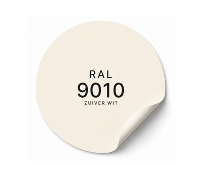 RAL 9010 Zuiver Wit kleurstaal – populaire warme wittint voor muren, plafonds en interieurafwerking.